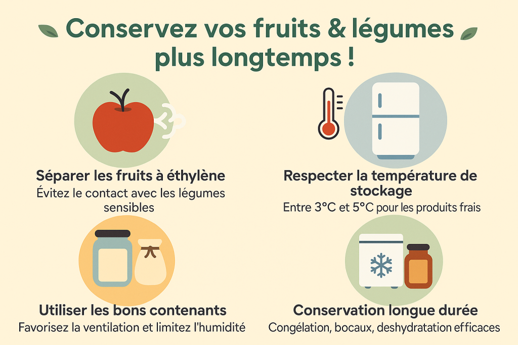 Astuces de conservation des fruits et légumes sur un plan de travail