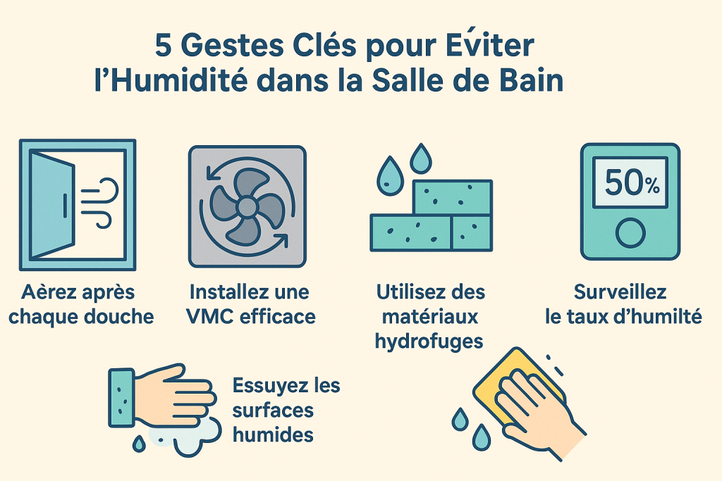 5 Gestes Clés pour Éviter l’Humidité dans la Salle de Bain