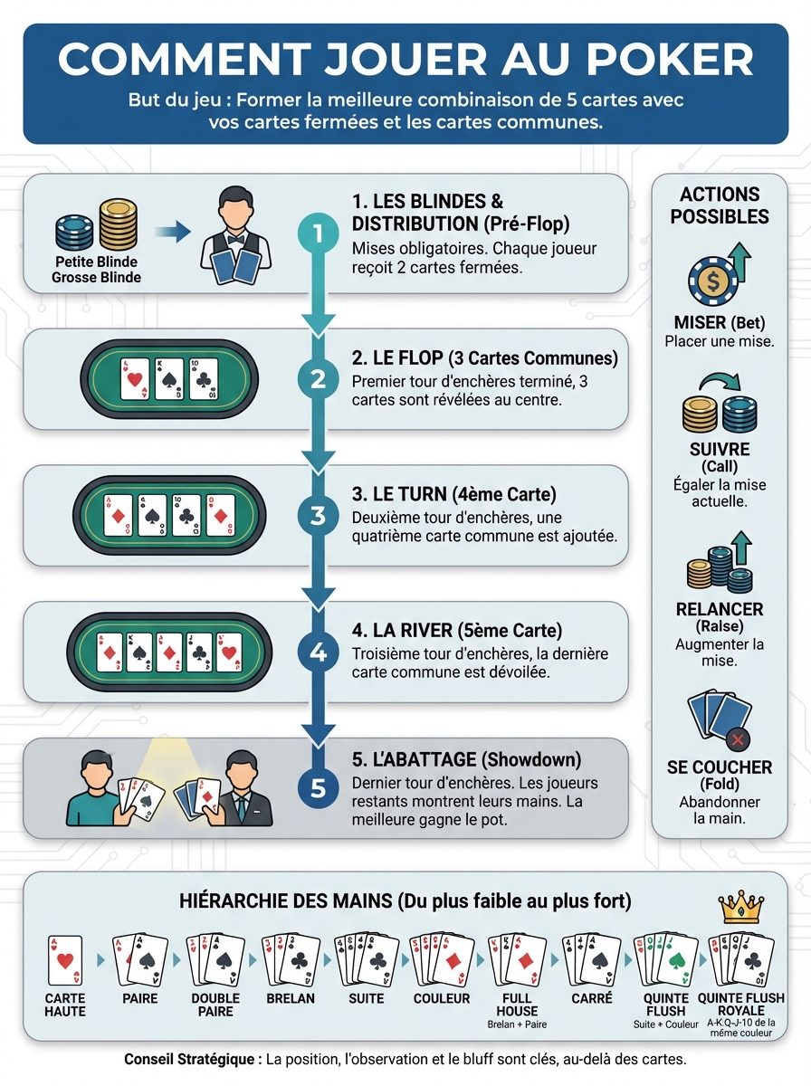Infographie comment jouer au poker