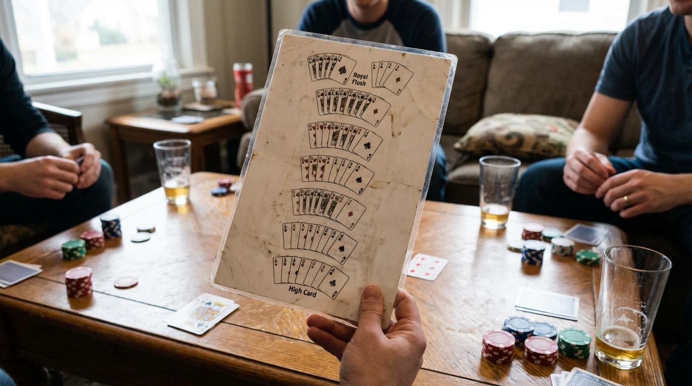 classement des mains au poker en situation réelle